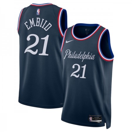 Muške NBA Dres Philadelphia 76ers Joel Embiid Nike 2025-26 City Edition Navy Swingman
